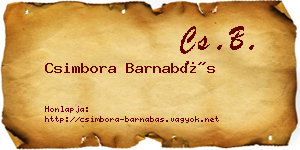 Csimbora Barnabás névjegykártya
